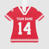 Gepersonaliseerde Football Jersey rode foto Ornament (voorkant)