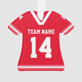 Gepersonaliseerde Football Jersey rode foto Ornament