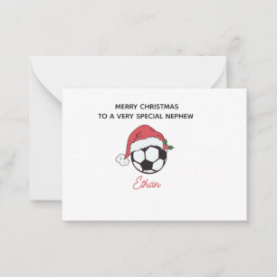 Gepersonaliseerde Football neef kerst Kaart Notitiekaartje