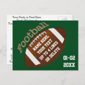 Gepersonaliseerde Football Party Nodigt elke KLEUR Uitnodiging Briefkaart (Voorkant / Achterkant)