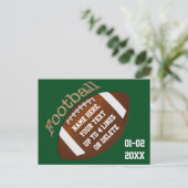 Gepersonaliseerde Football Party Nodigt elke KLEUR Uitnodiging Briefkaart (Staand voorkant)