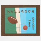 Gepersonaliseerde Football Scene Naam Nummer Deken (Voorkant (Horizontaal))