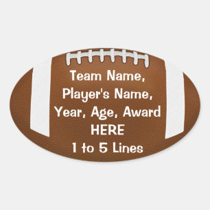 Gepersonaliseerde Football Stickers 1 - 5 regels t