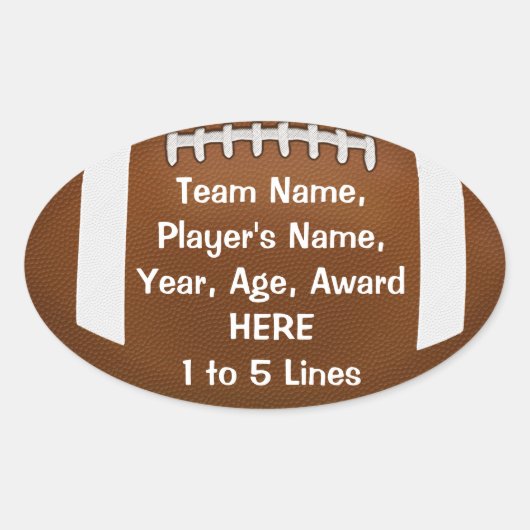 Gepersonaliseerde Football Stickers 1 - 5 regels t (Voorkant)