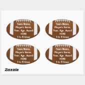 Gepersonaliseerde Football Stickers 1 - 5 regels t (Vel)
