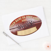 Gepersonaliseerde Football Stickers, Jouw tekst, B Ovale Sticker (Envelop)