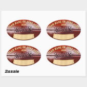 Gepersonaliseerde Football Stickers, Jouw tekst, B Ovale Sticker (Vel)