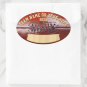 Gepersonaliseerde Football Stickers, Jouw tekst, B Ovale Sticker (Tas)