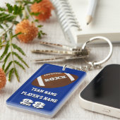 Gepersonaliseerde Football Team Giften met 4 Tekst Sleutelhanger (Voorkant Rechts)