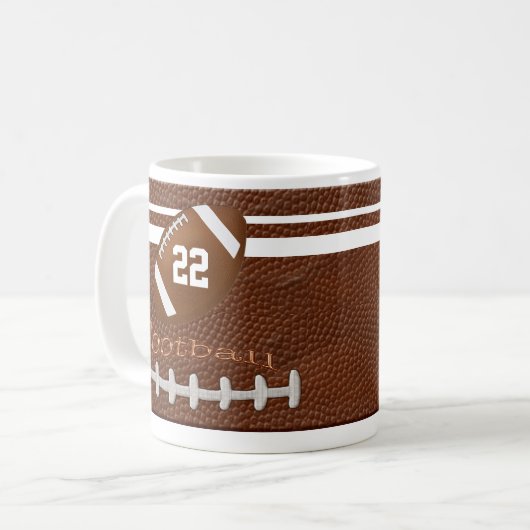 Gepersonaliseerde Football Team Mokken NAAM en NUM (Voorkant links)