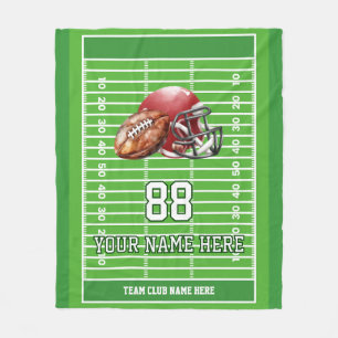 Gepersonaliseerde Football Team Player Fleece Deken