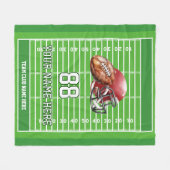 Gepersonaliseerde Football Team Player Fleece Deken (Voorkant (Horizontaal))