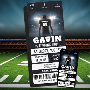 Gepersonaliseerde Football Ticket Verjaardagsfeest Kaart