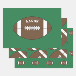 Gepersonaliseerde Football Wrapping Papier Set Inpakpapier Vel
