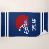 Gepersonaliseerde Footballs helm Kinder Strandlaken (Voorkant)