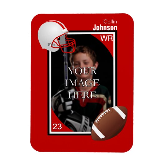 Gepersonaliseerde Footballs magneet (Verticaal)