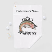 Gepersonaliseerde forel fluisterlicht Gevist handd Golfhanddoek (Insitu)