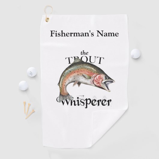 Gepersonaliseerde forel fluisterlicht Gevist handd Golfhanddoek (Insitu)