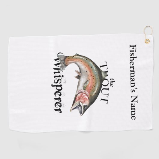 Gepersonaliseerde forel fluisterlicht Gevist handd Golfhanddoek (Horizontaal)