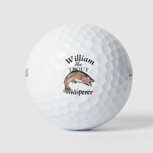 Gepersonaliseerde forel fluistervisser golfballen (Voorkant)