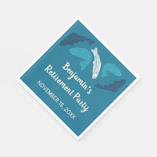 Gepersonaliseerde forel Vissende pensioenpartij Servet (Hoek)