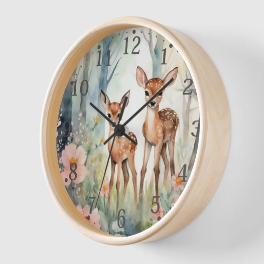 Gepersonaliseerde Forest Fawn Wall Clock (Hoek)