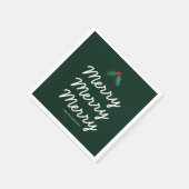 Gepersonaliseerde Forest Green Merry Christmas Servet (Hoek)