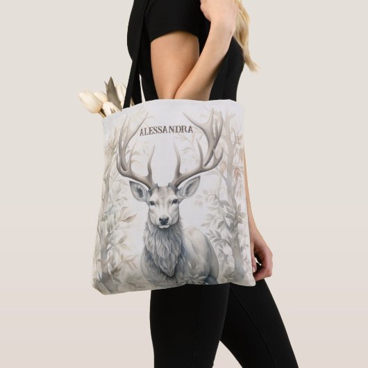 Gepersonaliseerde Forest Stag Canvas tas Natuur-ge (Dichtbij)