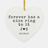 Gepersonaliseerde Forever Typography Betrokken Keramisch Ornament (Voorkant)