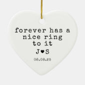 Gepersonaliseerde Forever Typography Betrokken Keramisch Ornament (Achterkant)