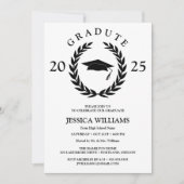 Gepersonaliseerde formele Laurel Wreath Graduation Kaart (Voorkant)