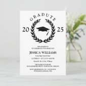 Gepersonaliseerde formele Laurel Wreath Graduation Kaart (Staand voorkant)