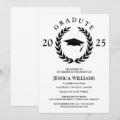 Gepersonaliseerde formele Laurel Wreath Graduation Kaart (Voorkant / Achterkant)