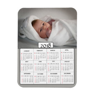 Gepersonaliseerde Foto 2018 Calendar Magnet Magneet