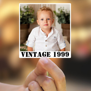 Gepersonaliseerde foto 20e 30e 40e 50e 60 verjaard sticker