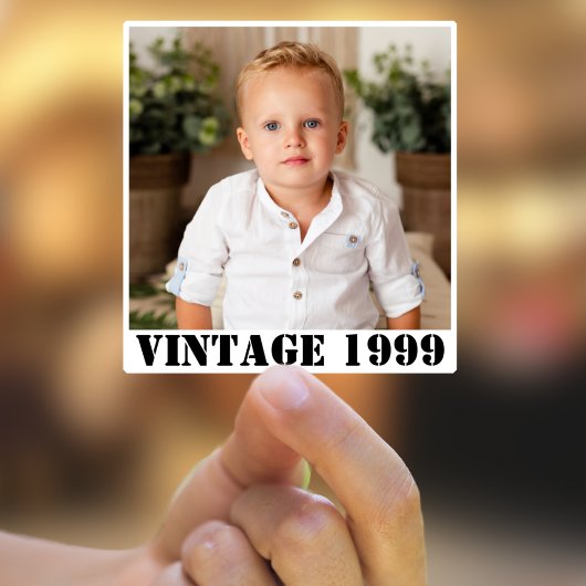 Gepersonaliseerde foto 20e 30e 40e 50e 60 verjaard sticker