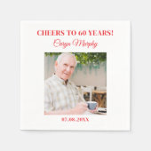 Gepersonaliseerde foto 30e 40e 50e 60e 70 verjaard servet (Voorkant)