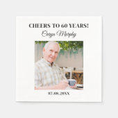 Gepersonaliseerde foto 30e 40e 50e 60e 70 verjaard servet (Voorkant)
