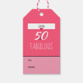Gepersonaliseerde foto "50 en Fabulous" Gift Label Cadeaulabel (Voorkant)