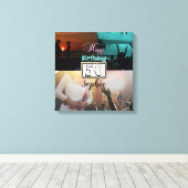 Gepersonaliseerde foto 50e verjaardag Collage Canv Canvas Afdruk (Insitu (Houten vloer))