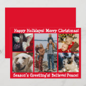 Gepersonaliseerde Foto 5 Vijf Kerst van Merry Feestdagenkaart (Voorkant / Achterkant)