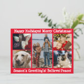 Gepersonaliseerde Foto 5 Vijf Kerst van Merry Feestdagenkaart (Staand voorkant)