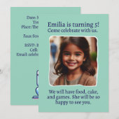 Gepersonaliseerde foto 5e verjaardag kaart (Voorkant / Achterkant)