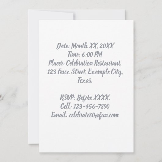 Gepersonaliseerde foto 80 jaar Custom 80th Birthda Kaart (Achterkant)