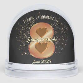 Gepersonaliseerde foto 8e Jubileum Gift Sneeuwbol