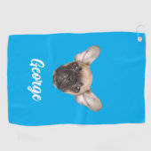 Gepersonaliseerde Foto Aangepaste Huisdier Hond Ka Golfhanddoek (Horizontaal)