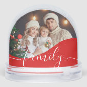 Gepersonaliseerde foto & aangepaste tekst sneeuwbol (Achterkant)