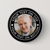 Gepersonaliseerde Foto Aangepaste Tekstkleuren Min Ronde Button 5,7 Cm (Voorkant)