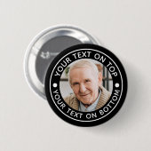 Gepersonaliseerde Foto Aangepaste Tekstkleuren Min Ronde Button 5,7 Cm (Voorkant /achterkant)