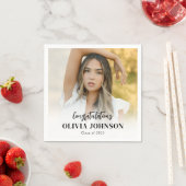 Gepersonaliseerde foto afgestudeerde klas van 2025 servet (Insitu)